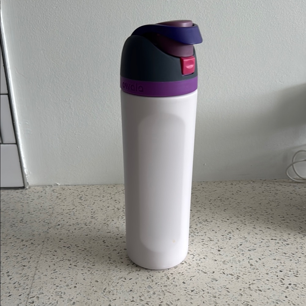 Owala White and Purple Water Bottle